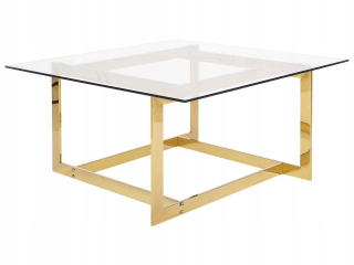 Beliani CRYSTAL štvorcový konferenčný stolík 80 x 80 x 40 cm zlatý